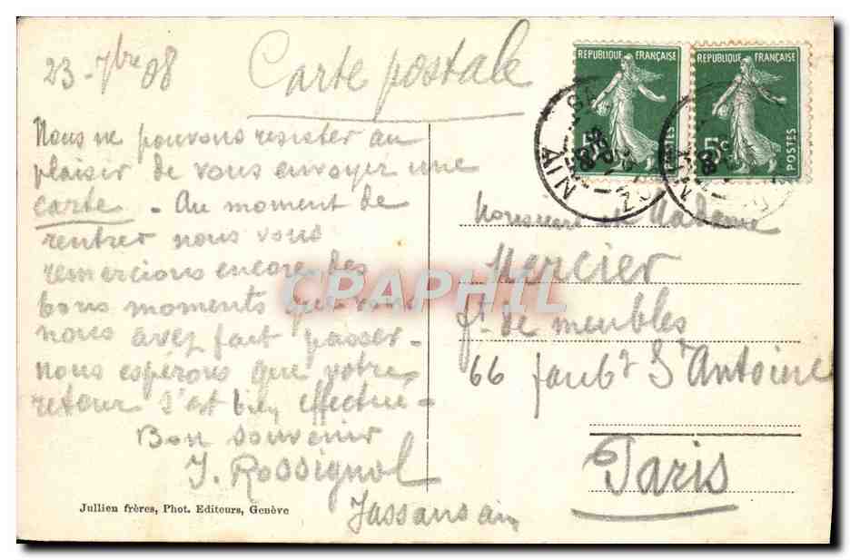 CPA Saleve Le Pas de L'Echelle — Rückseite