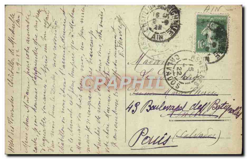 CPA Chatillon de Michaille Vallee de la Semine — Rückseite