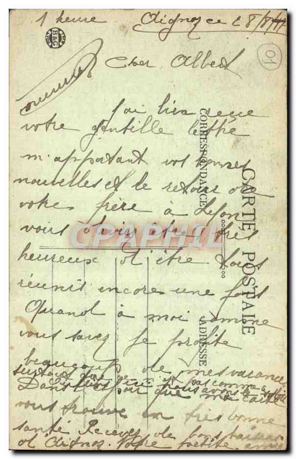 CPA Ceyzerieu Interieur du Chalet et de l'hotel Toccanier — Rückseite