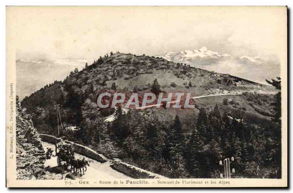 Sommet de Florimont et les Alpes — Gex — Route de la Faucille — L. Micheaux, Éditeur, Dépôsée