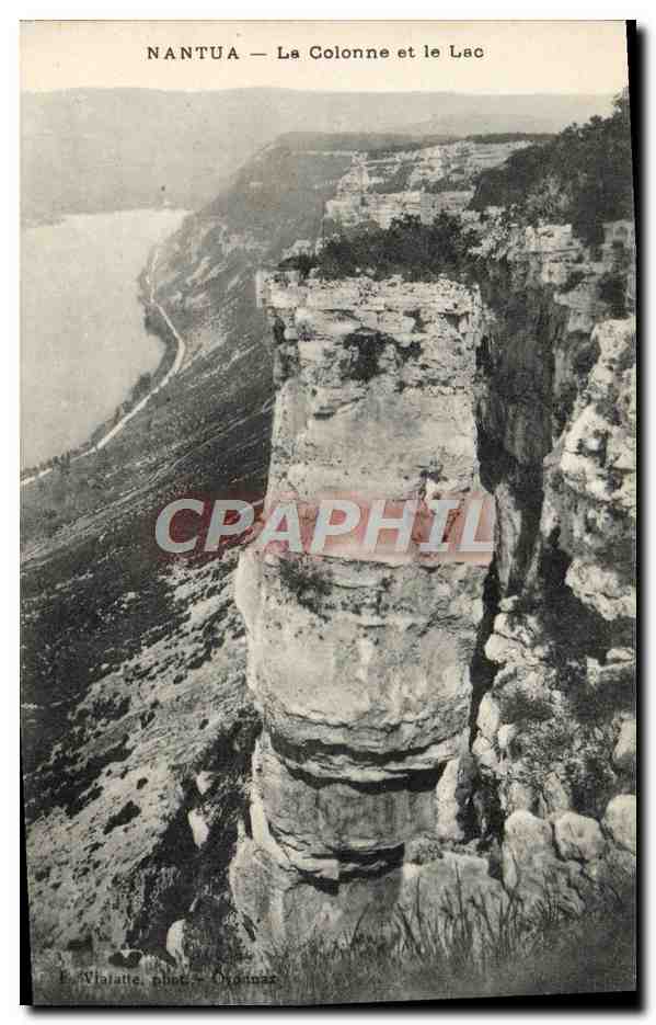 NANTUA — La Colonne et le Lac — F. Vialatte, phot. Orainmax
