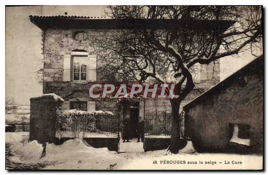 CPA Perouges Sous la Neige La Cure