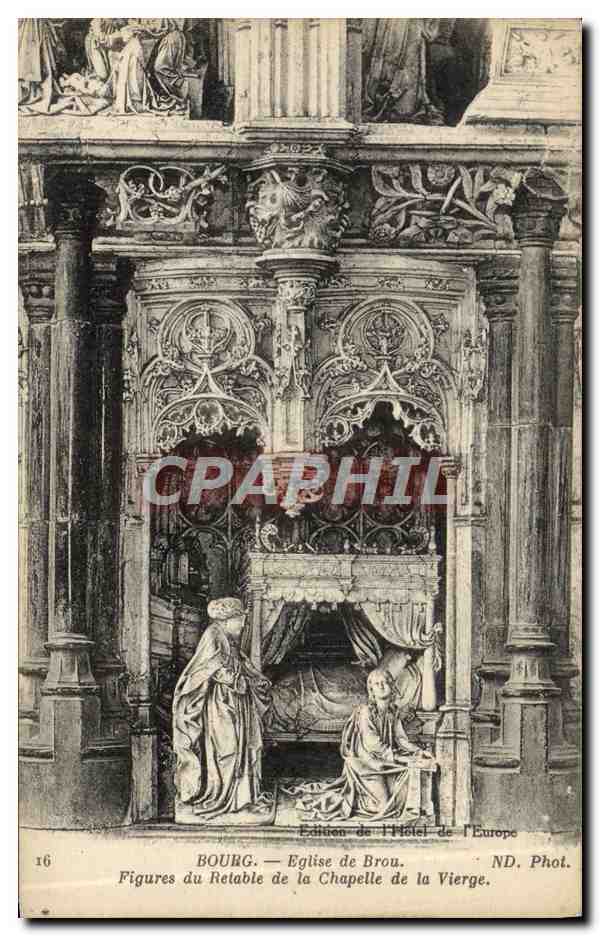 CPA Bourg Eglise de Brou Figures du Retable de la Chapelle de la Vierge