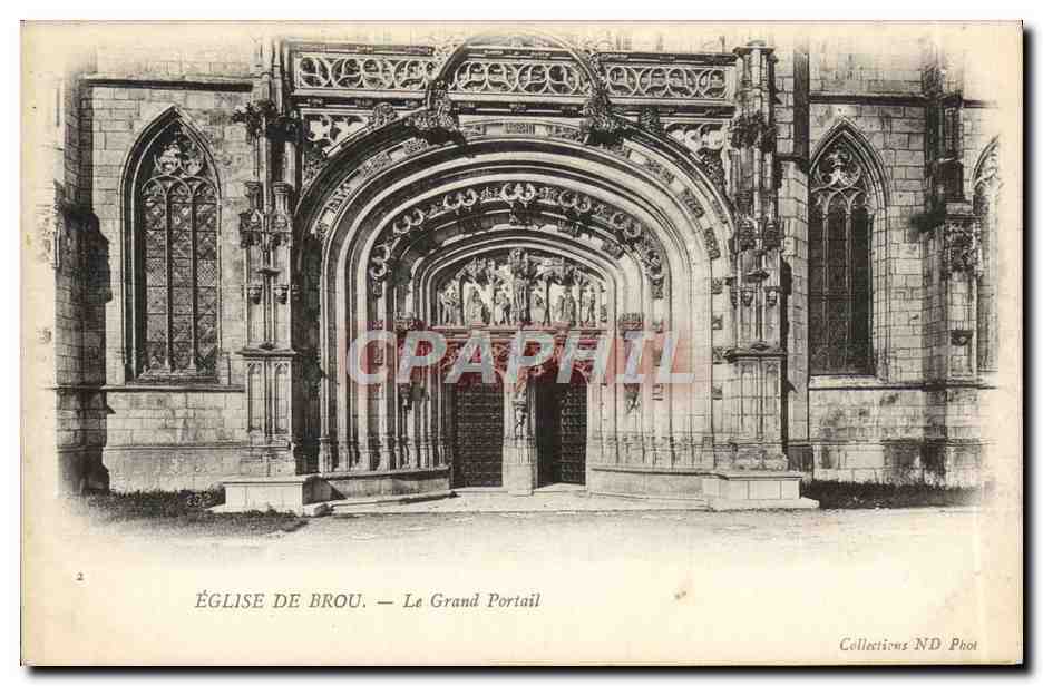 CPA Bourg Eglise de Brou Le Grand Portail