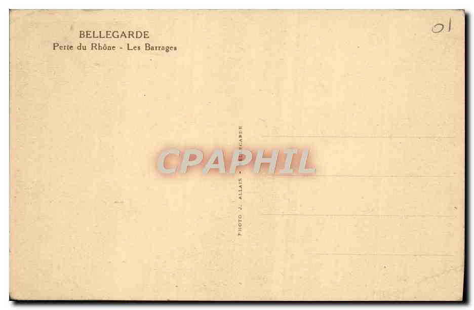 CPA Bellegarde Perte du Rhone Les Barrages — Verso