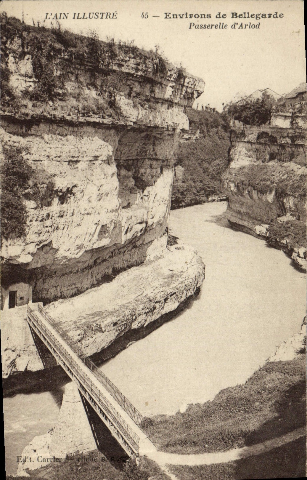 CPA Environs de Bellegarde Passerelle d'Arlod