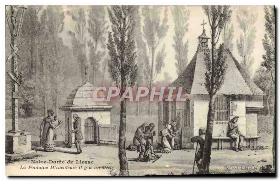 Notre-Dame de Liesse — La Fontaine Miraculeuse il y a un siècle — Phototypie T. Biermans