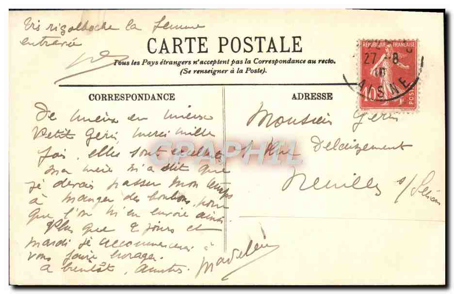 Soissons - Le Jardin de la Société d'Horticulture - Pont sur la Crise — Rückseite