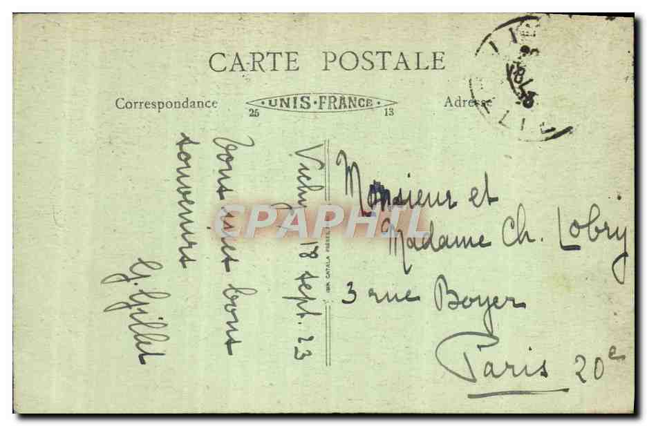 CPA Vichy Nouveau Parc Bassin des Cygnes  — Verso