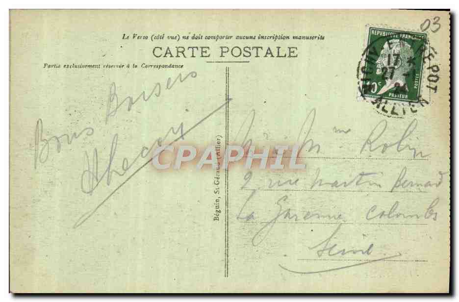 CPA Vichy Le Casino — Rückseite