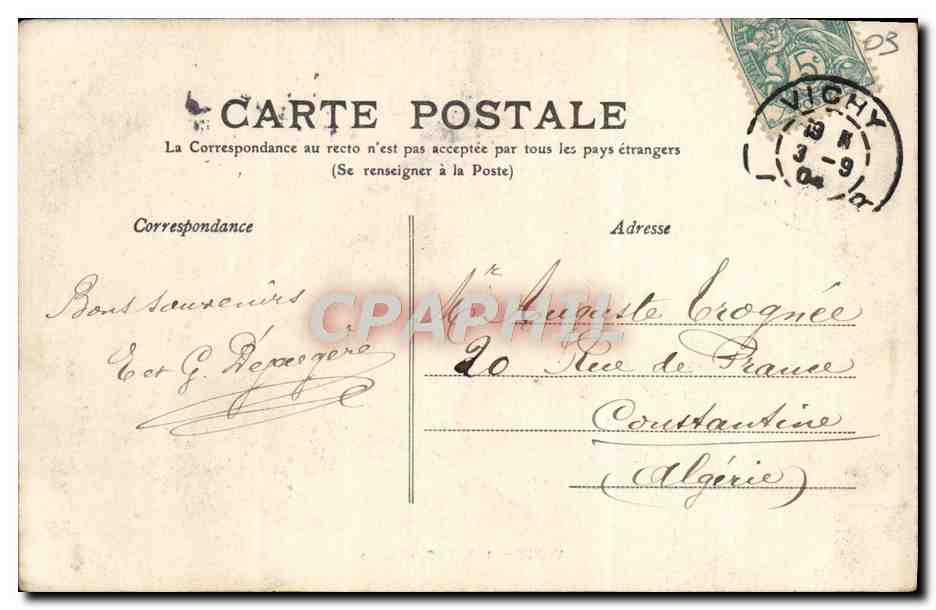 CPA Vichy L R Casino — Verso
