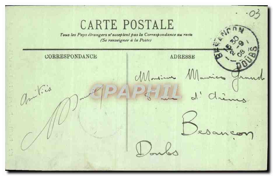CPA Vichy Perspective de l'Etablissement Thermal  — Verso