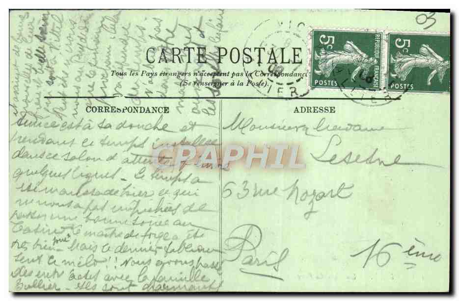 CPA Vichy Un Coin du Parc  — Rückseite