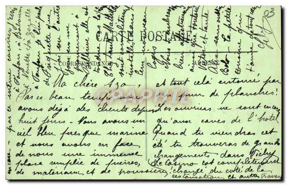 CPA Vichy Le Parc des Celestins  — Verso