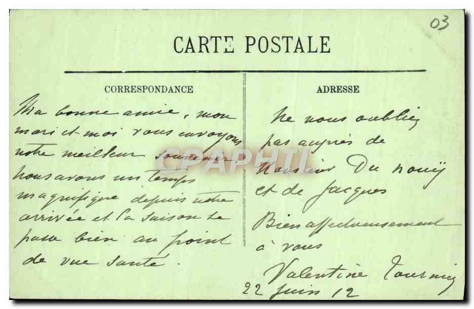 CPA Vichy Un Coin du Casino — Verso