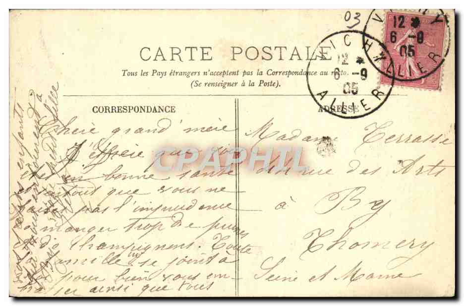 CPA Vichy Maison de Madame de Sevigne  — Verso