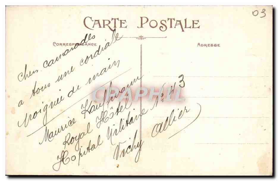 CPA Vichy Place de la Republique  — Verso