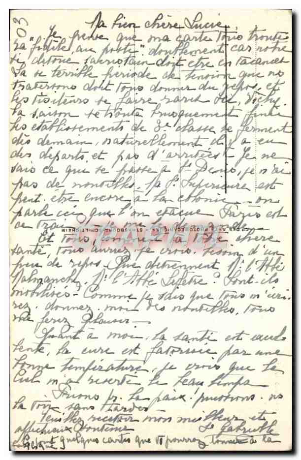 CPA Vichy Orangerie des Celestins  — Verso