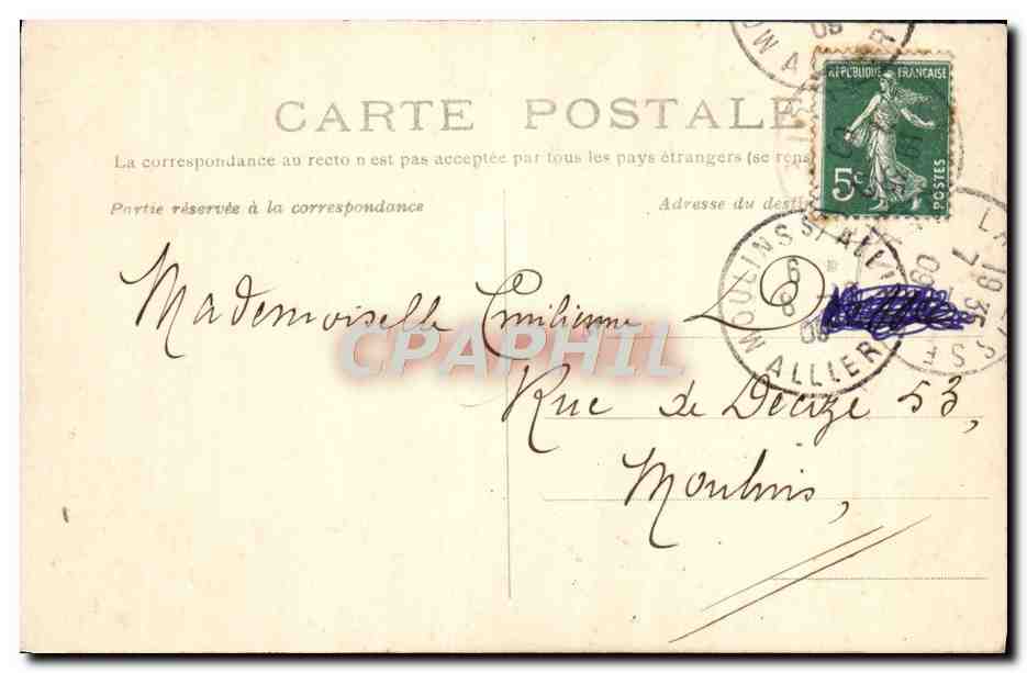 CPA Le Dirigeable Republique a Lapalisse Grandes manoeuvres du Bourdonnais Zeppelin  — Back