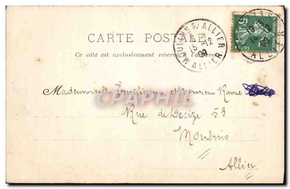 CPA Lapalisse Tombeau de la Chapelle du Chateau Lion — Rückseite