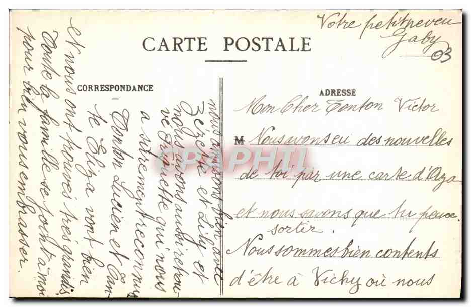 CPA Environs de Vichy Cusset Le Viaduc et le Tunnel de Malavaux — Rückseite