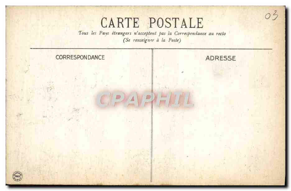 CPA Vichy Hotel de Ville  — Verso