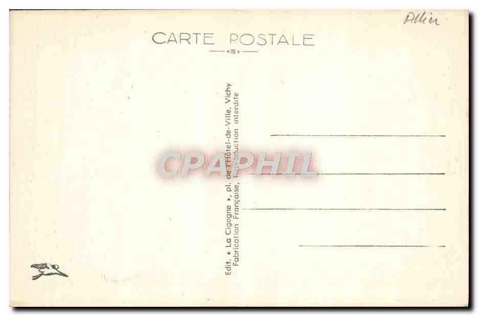 CPA Vichy Le Bassin des Cygnes  — Rückseite
