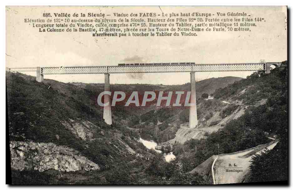 CPA Valle de la Sioule Viaduc des Fades Train