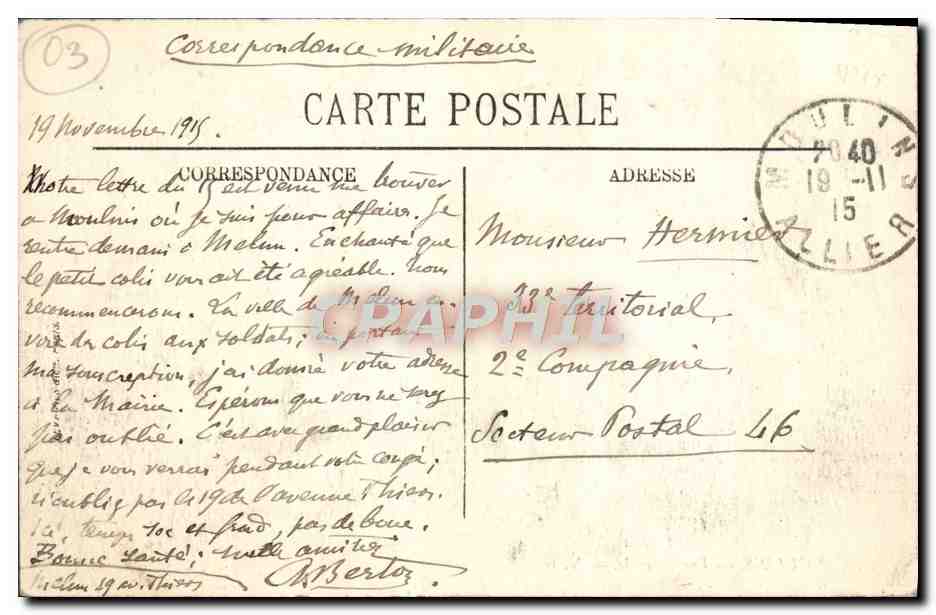 CPA Moulins Vue generale  — Verso