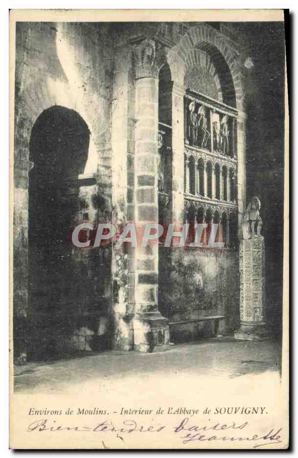 Intérieur de l'Abbaye de SOUVIGNY — Environs de Moulins — Éditeur inconnu