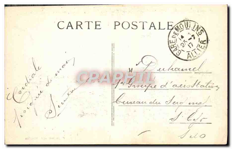 CPA Moulins La Prefecture Ancien hotel de Saincy  — Verso