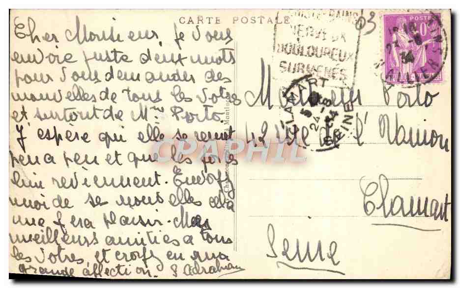 CPA Neris les Bains La Colline et la Chapelle St Joseph  — Rückseite