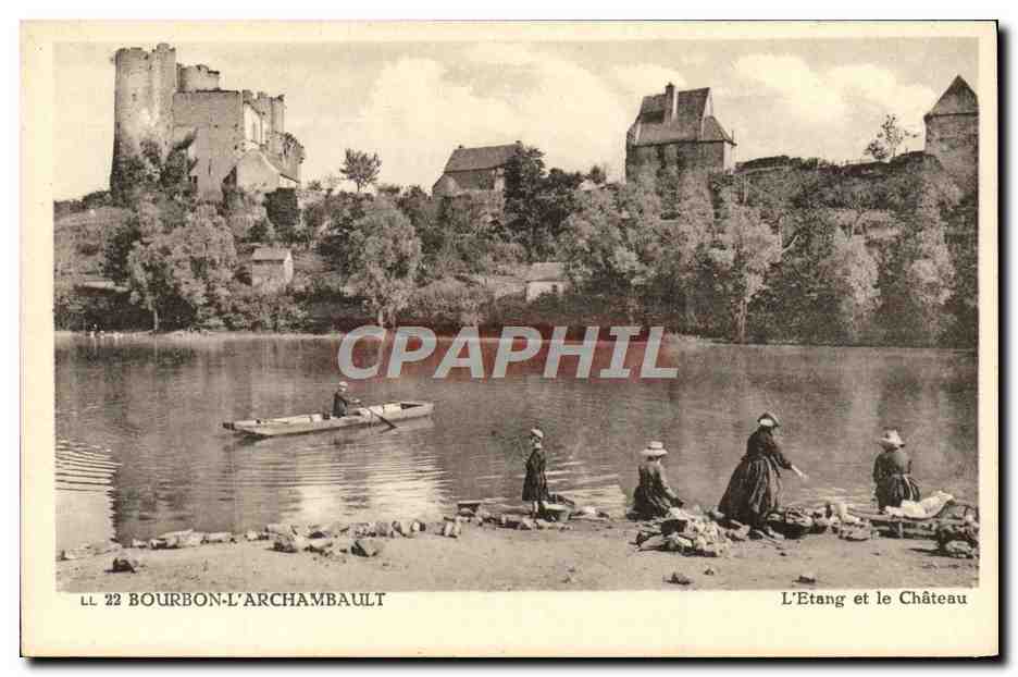 CPA Bourbon l'Archambault L'Etang et le Chateau