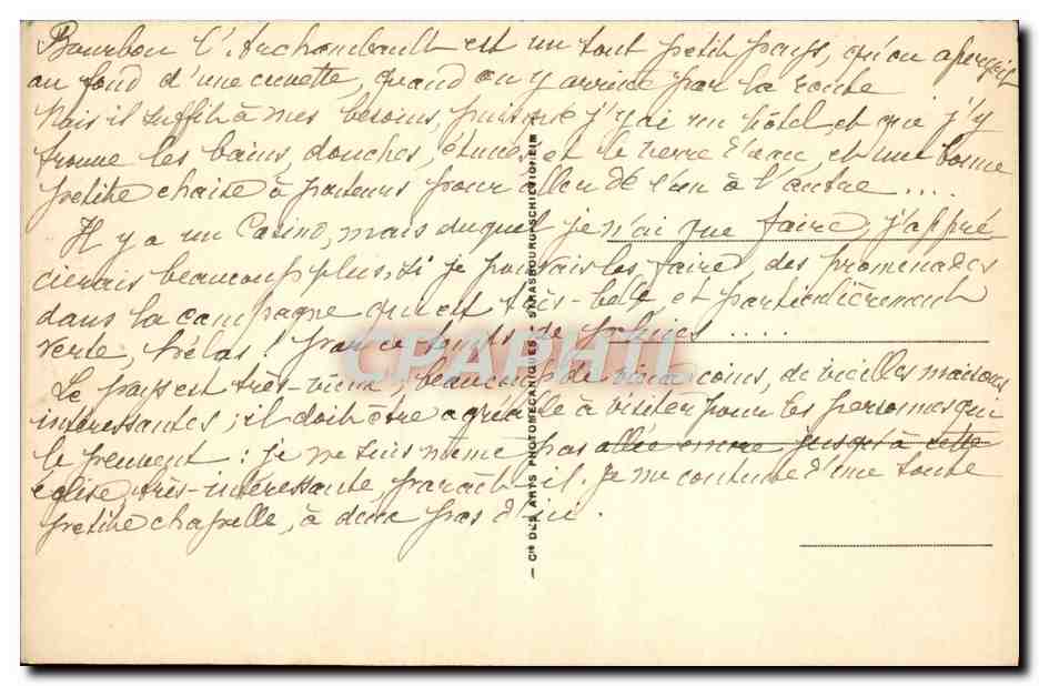 CPA Bourbon l'Archambault L'Eglise  — Verso