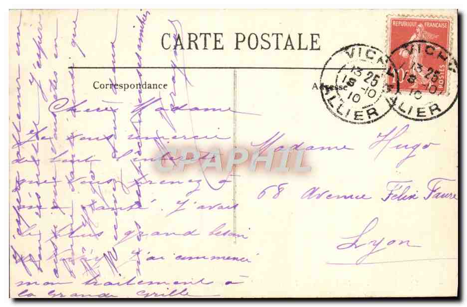 CPA Vichy Le Casino Un coin de la terrasse — Rückseite