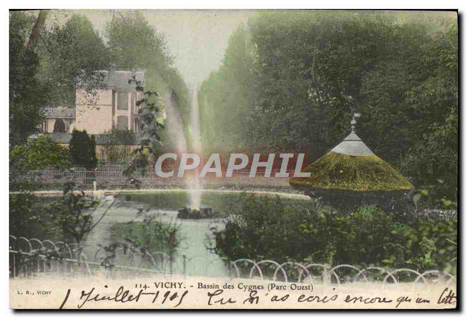 CPA Vichy Bassin Des Cygnes Parc ouest