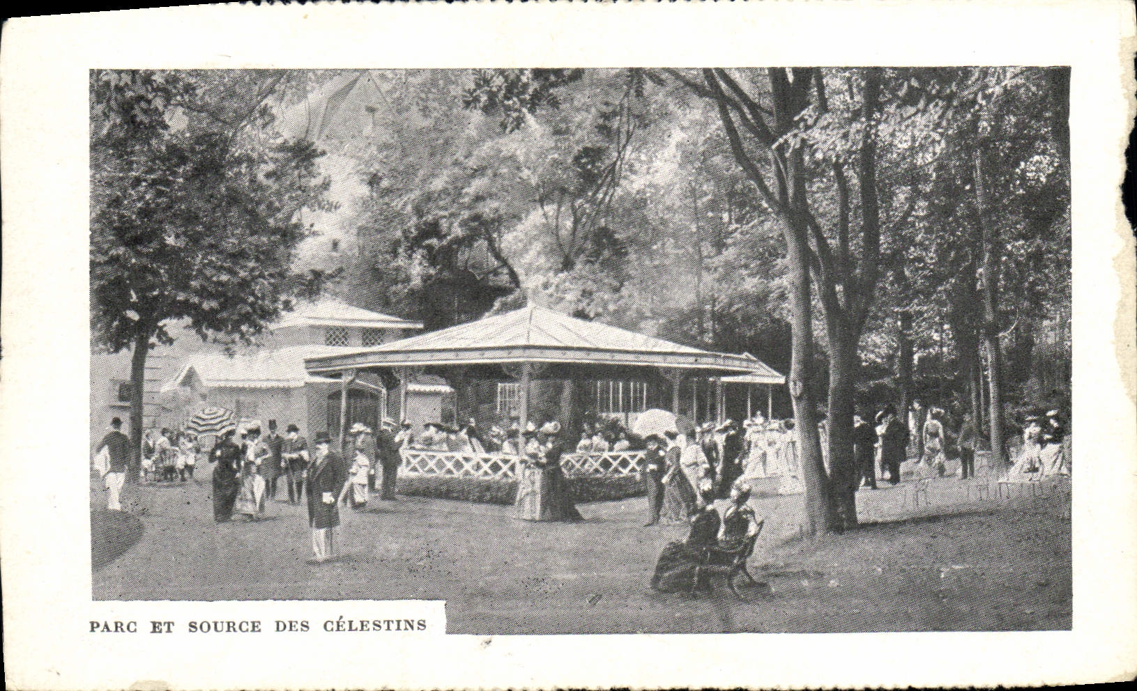 Antike Ansichtskarte Vichy Park und Quelle der Celestins