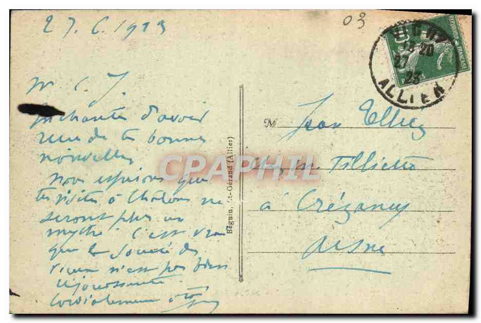CPA Vichy Un coin du parc de la source des celestins — Rückseite