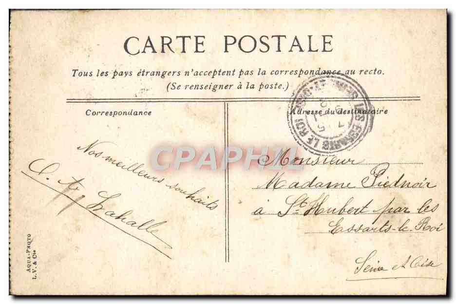 CPA Vichy Le Hall Du Casino — Verso