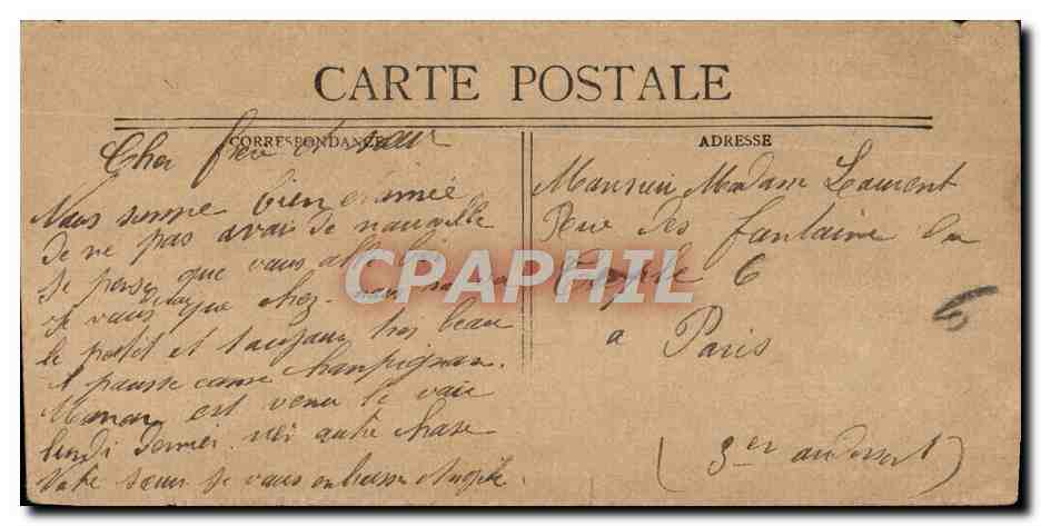 CPA Vichy Chateau De Billy — Verso