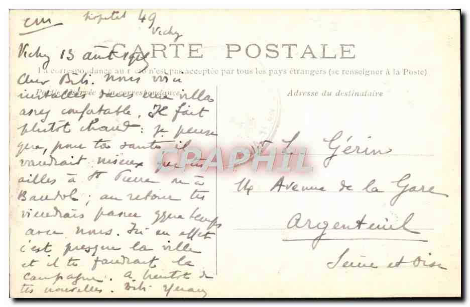 Vichy — Orangerie des Celestins — Edition Maniezzzi — Rückseite