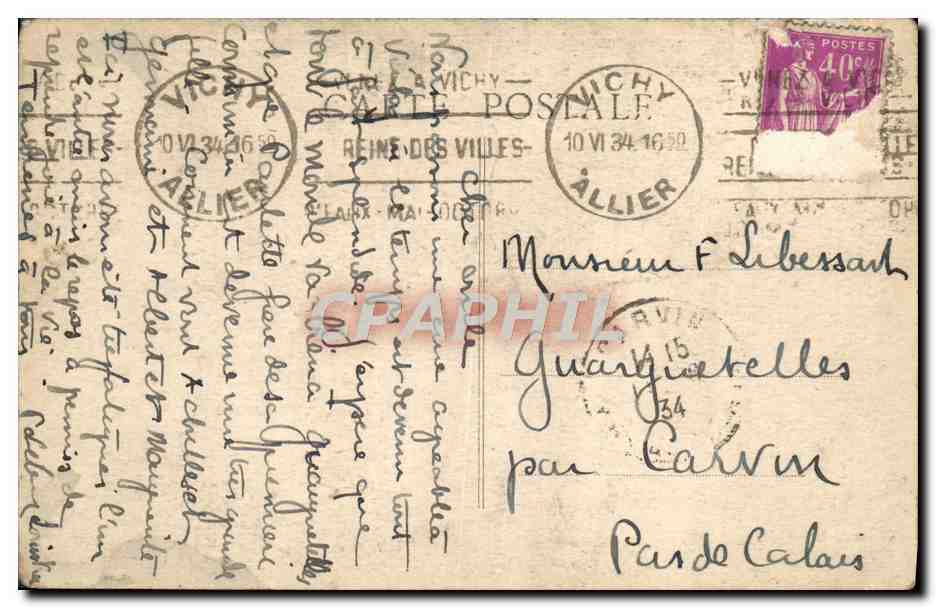 CPA Vichy Eglise St Louis — Rückseite