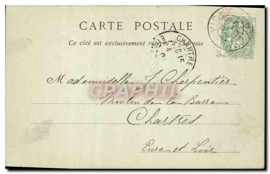 CPA Environs De Vichy L'Ardoisiere Le Gour Saillant — Rückseite