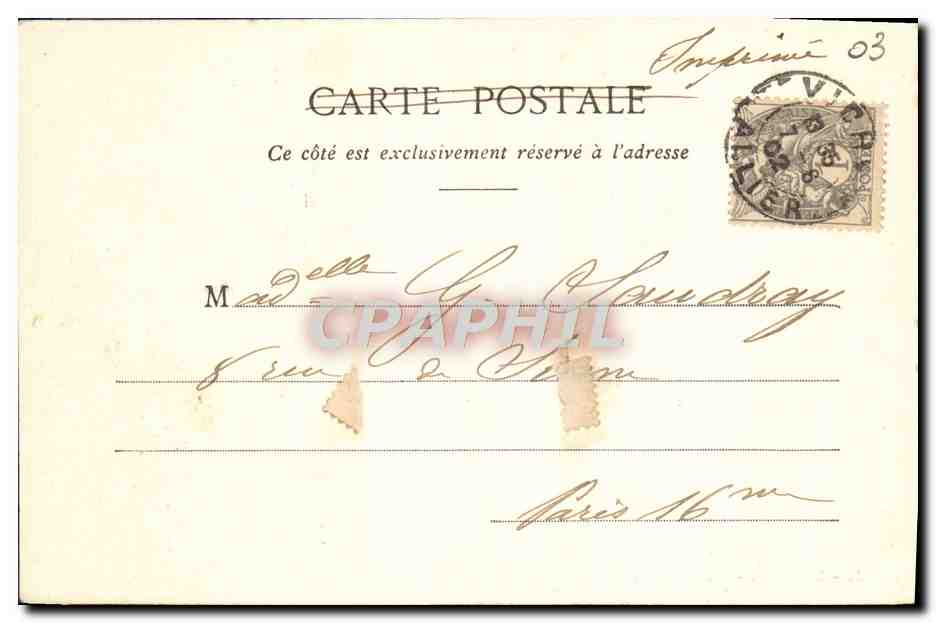 CPA Vichy Le Casino — Verso