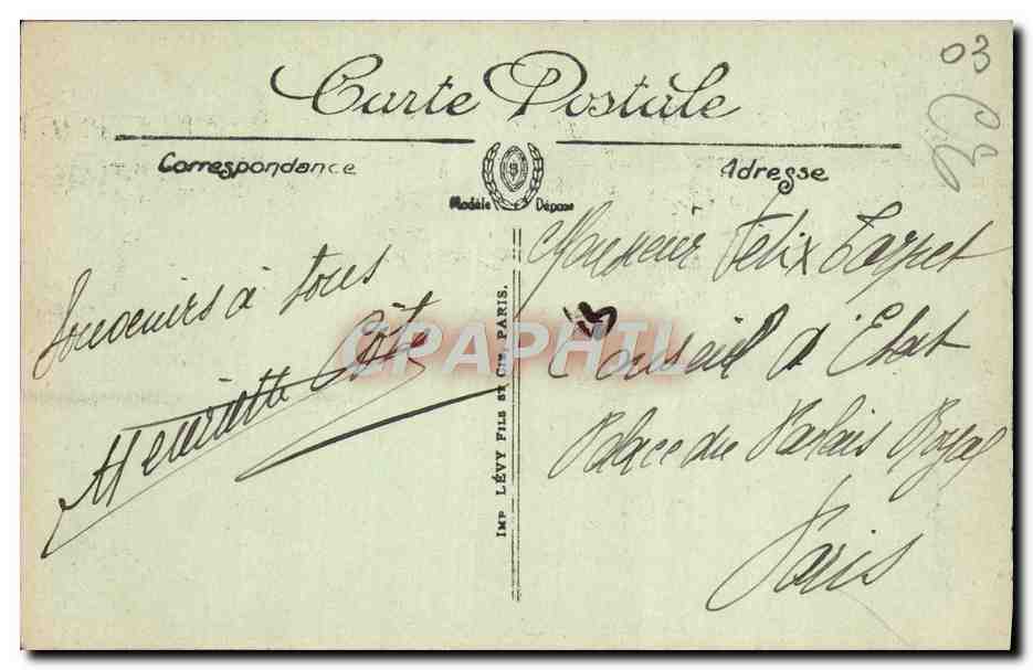 CPA Vichy L'Etablissement thermal — Verso