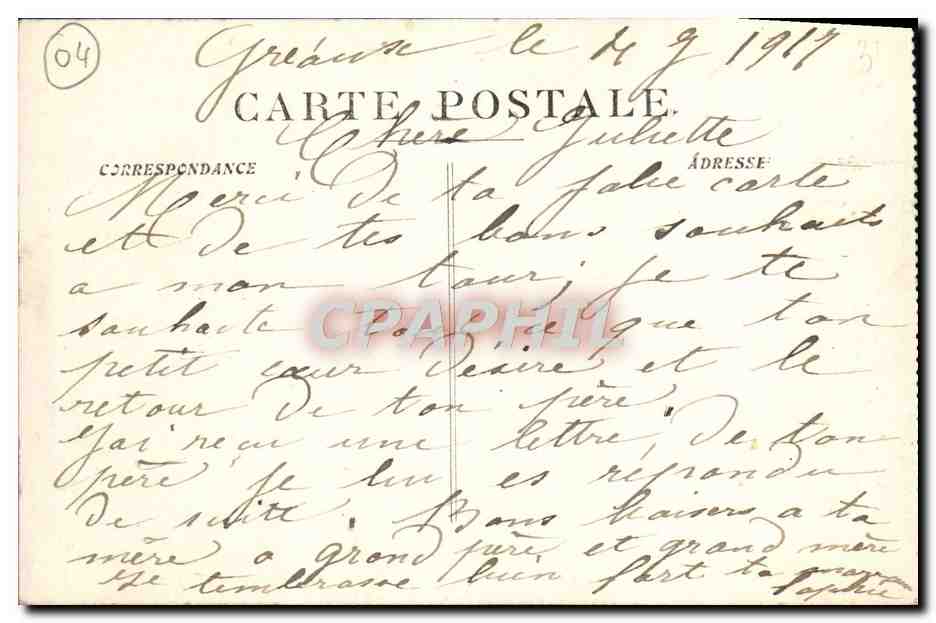 CPA Greoux Les Bains Villa Genevieve  — Rückseite