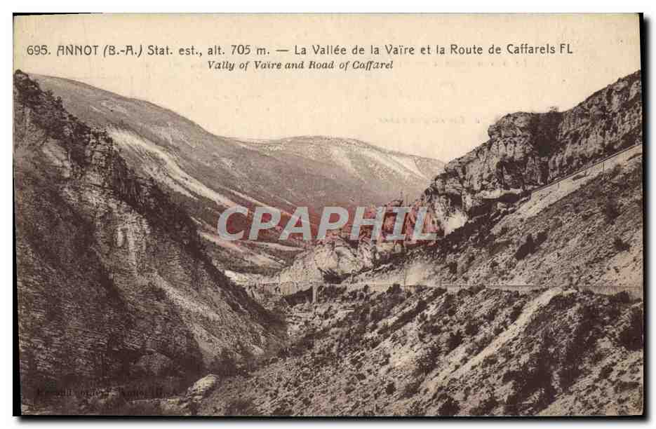 Annot (B.-A.) — Vallée de la Vaïre et la Route de Caffarels — Éditeur : Etablissement Fredman, Nice