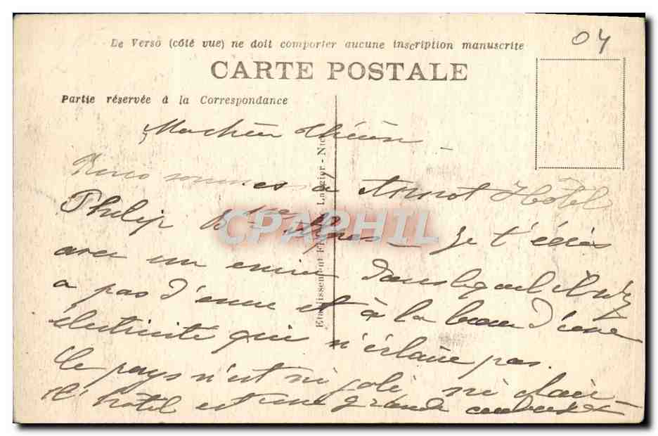 CPA Annot Vue generale  — Verso