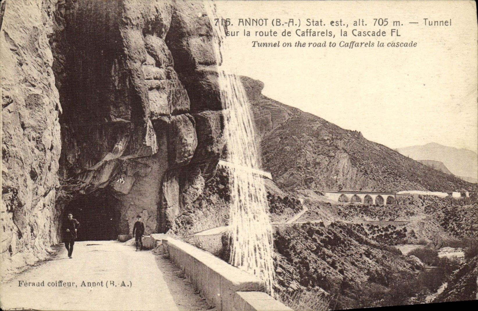 CPA Annot Tunnel Sur La Route De Caffarels La Cascade - Recto