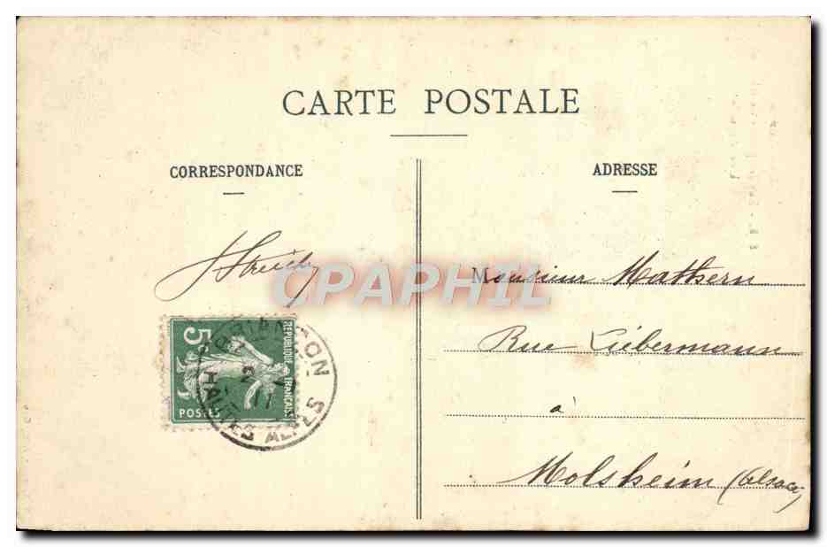 Les Alpes — Sur les pentes de Chaillol, Une Aiguille — V. Fournier, édit. — Verso